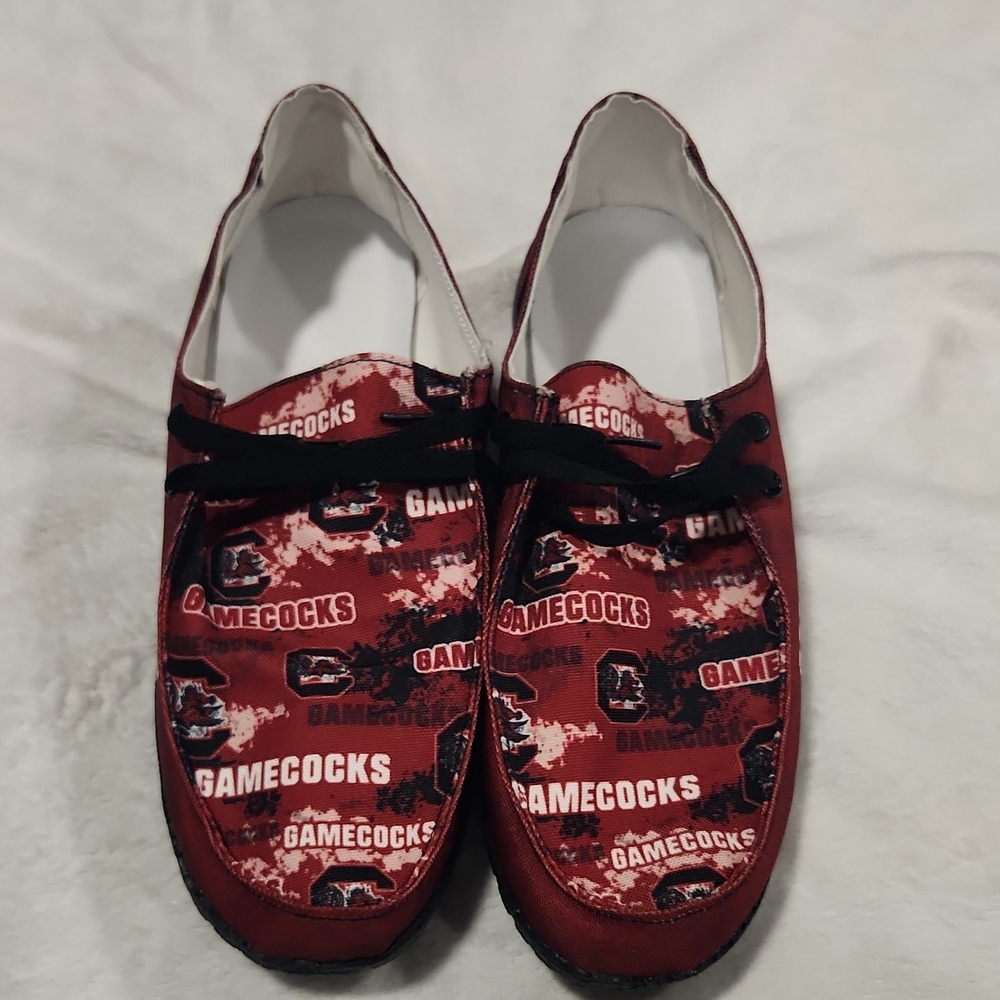 Gamecocks Red Printed Canvas Sneakers